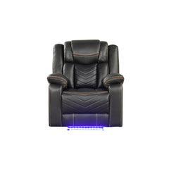 Cassandra Modern Contemporary LED Power Recliner Chair made with wood and metal frame in Gray