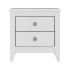 Nightstand 24"H, Two Drawers, Four Legs, Superior Top, White