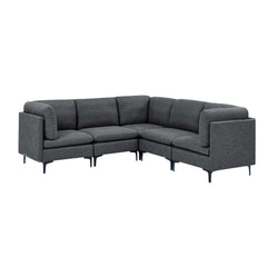 Linen Upholstered Modular Sectional with Metal Legs