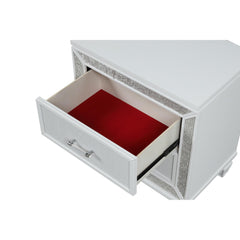 Shangri-La Modern Style 2-Drawer Nightstand Made with Wood Finished in White