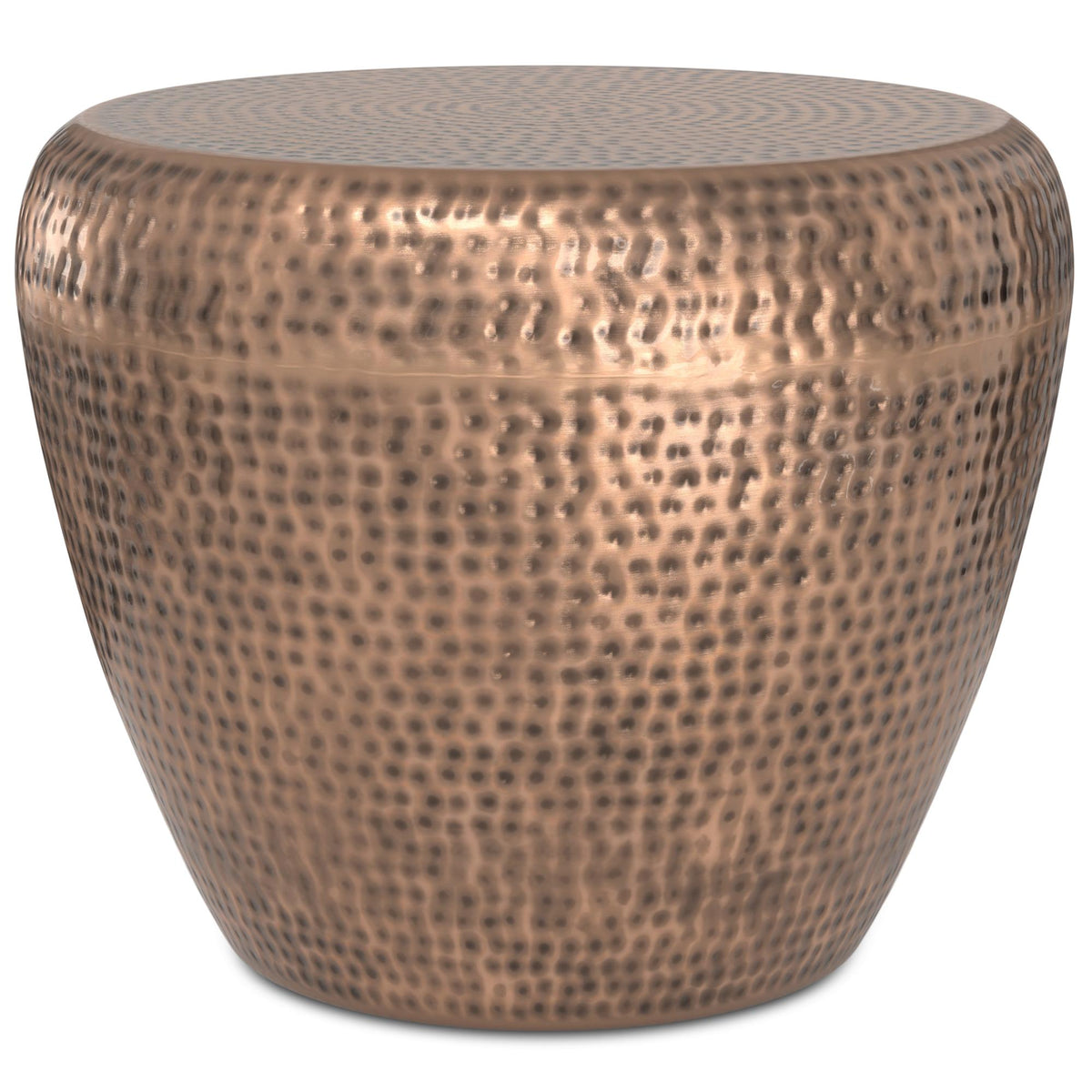 Hera 22 inch Wide Metal Side Table in Antique Copper