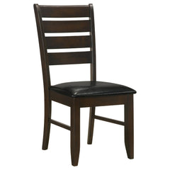 Showcase and Black Padded Seat Side Chairs (Set of 2)