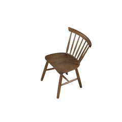 Mid-Century Modern Style 2pc Dining Chair Spindle Back Molded Seat Walnut Finish Dining Room Furniture