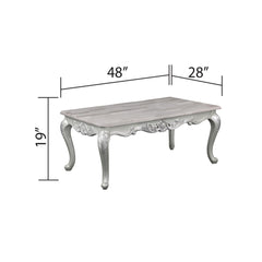 Olympus Traditional Style Coffee Table Made with wood in Silver Finish