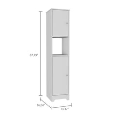 Nirvana Linen Cabinet, Double Doors, Four Interior Shelves, Two Cabinets -White
