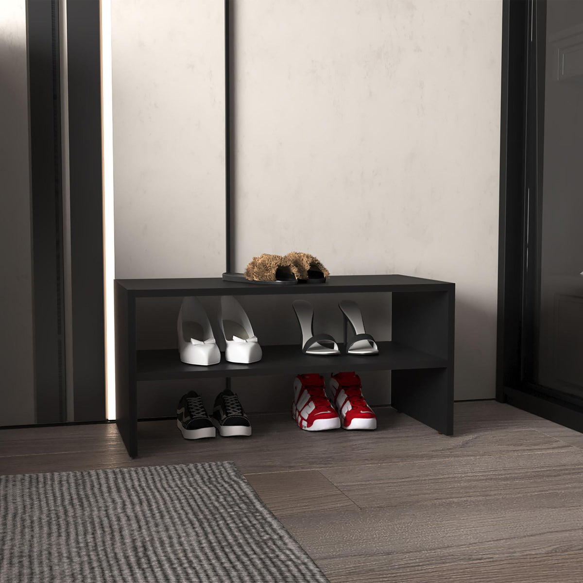 Saturn Rack 13.7" H, with 2 Shelves, Black