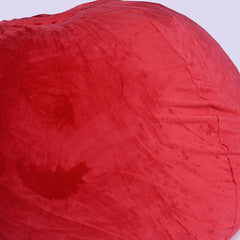 Sanctuary Velvet Bean Bag Chair, Red-4ft Plush Floor Chair for Kids and Adults w/ Washable Cover, Lounge Chair with Stretchable Fabric, Comfy Bedroom Chair, Filled with Shredded and Memory Foam.