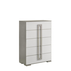 Display Contemporary Style 5-Drawer Chest Made with Wood in White