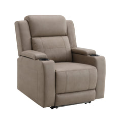 Camelot Camel Leather Aire Power Motion Recliner w/Cup Holder
