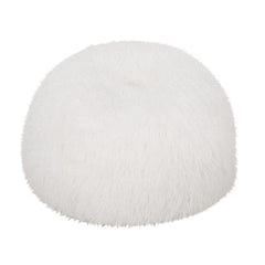 Lyra 3 Foot Rounded Faux Fur Bean Bag, White