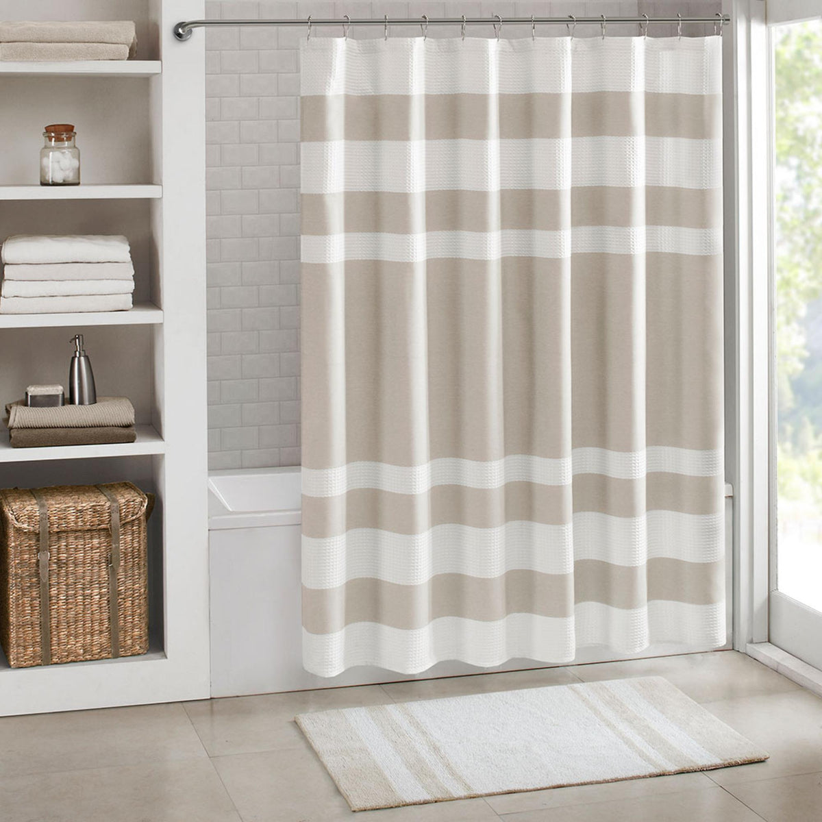 Polyxena Curtain with 3M Treatment Taupe 72x72"