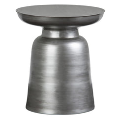 Rhapsody 17 inch Wide Modern Industrial Metal Accent Table in Silver Iron, Assembled