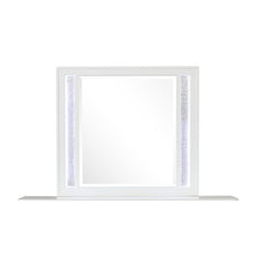 Hades Modern Style Mirror for Dresser Top made with wood frame and LED in White(Includes Only Mirror)