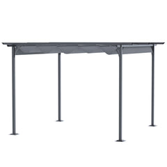 11.5' x 11.5' Outdoor Retractable Pergola Canopy, Metal Patio Shade Shelter for Backyard, Porch Party, Garden, Grill Gazebo, Gray