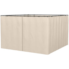9.84' x 9.84' Gazebo Sidewall Set with Hooks/C-Rings, Beige