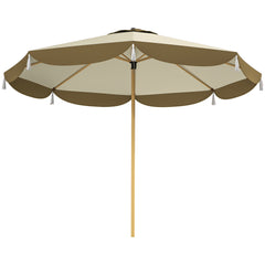 9FT Patio Umbrella, UPF 50+ Outdoor Market Umbrella with 8 Ribs, Vented Outdoor Table Umbrella for Deck, Backyard and Lawn, Cream White