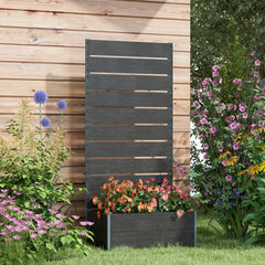 Trellis Planter for Climbing Plants, Raised Garden Bed with Trellis, Planter Box for Outdoor, 28.25" x 15" x 59", Black