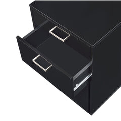 Aura Black High Gloss & Chrome Finish Cabinet