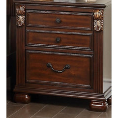 Bedroom Furniture Traditional Look Unique Wooden Nightstand Drawers Bed Side Table Cherry