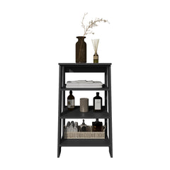 POEM 30" High 4-Tier Ladder Shelf Organizer for Bathroom, Side Table, Living room in Black
