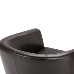 Aria 30 inch Wide Tub Chair in Brown Vegan Leather