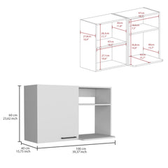Saturn 2 Piece Kitchen Set, Wall Cabinet + Utility Sink, White