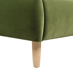 Pinnacle Curved Headboard Upholstered Platform Bed, Queen, Olive Green Performance Velvet
