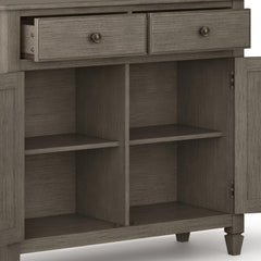 Celestia Solid Wood Entryway Storage Cabinet in Farmhouse Grey