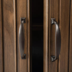Celestia Solid Wood Entryway Storage Cabinet in Rustic Natural Aged Brown