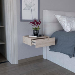 Galaxy Floating Nightstand , End Table, Side Table Wall-Mounted with Drawer -Light Gray -Bedroom