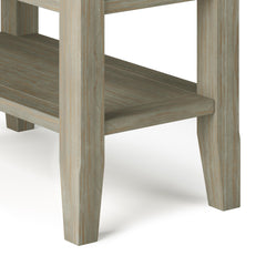 Eternity Solid Wood Narrow Side Table in Distressed Grey