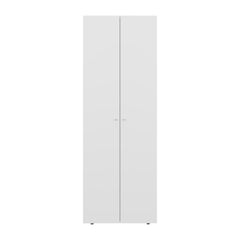 Home 2 Doors Closet System Armoire, Hanging Rod and Storage Shelf, Modern Armoire for Bedroom Organization Storage, White