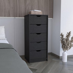 Utopia 5 Drawers Tall Dresser, Pull Out System -Black