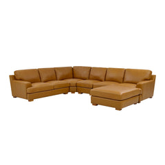 Leather Match Large Seating Modular Sectional