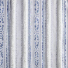Celestia Printed Curtain Panel with Tufted Stripe and Lining White/Navy 50x84"