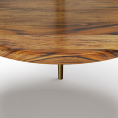 Sonata - Round Marble & Wood Side Table - White / Natural