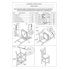 Modern Contemporary Dining Room Furniture Chairs Set of 2 Counter Height Chairs Light Wooden High Chair X Back Design Cushion Seat