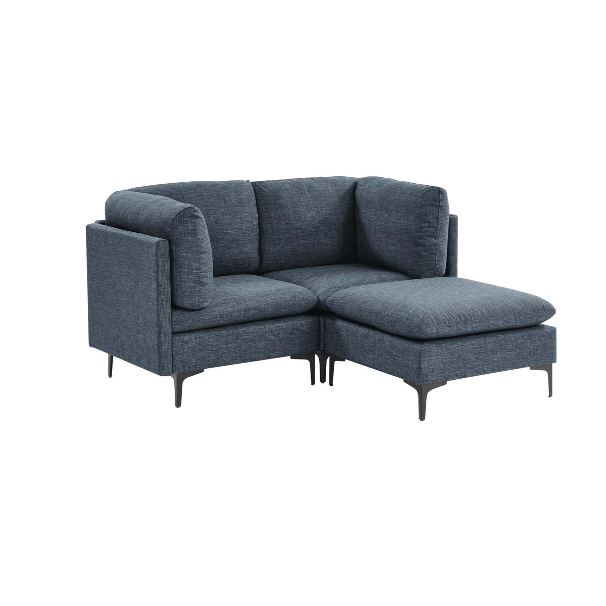Linen Upholstered Modular Sectional with Metal Legs