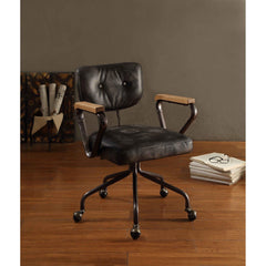 Hades Vintage Black Top Grain Leather Office Chair