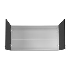Wall cabinet 19"H, two Doors, two internal Shelves, Carbon Espresso / White