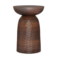 Comet 13 inch Solid Mango Accent Table in Warm Dark Brown