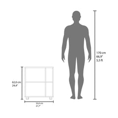 Apocalypse Sink Storage 24.4" H, 1 Door, 4 Shelves, 4 Legs, Natural Oak / Black Wengue - Bathroom