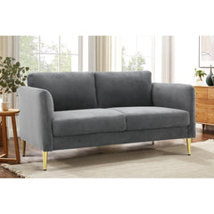 60.63" Wide Modern Corduroy Loveseat, Plush Upholstered Cushions, Solid Wood Frame, Compact Living Room and Apartment Furniture