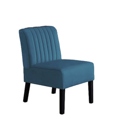 Venus Mid Century Modern Accent Chairs Set of 2 with Minimalist Design, Elegant Velvet Upholstery and Solid Wood Legs, Ideal for Living Room or Bedroom, Blue