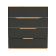 Comet Dresser 35"H, Four Drawers, Superior Top, Black / Light Oak