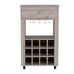 CASSANDRA E-SHOP Margh Bar Cart Drawer, Light Gray