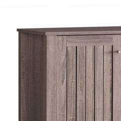 Saturn Rack Cabinet, 34 Inch Slatted Vented Doors, Dark Taupe Finish