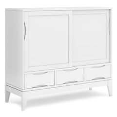 Hephaestus 48 inch Wide Solid Hardwood Mid-Century Modern Medium Storage Cabinet in White