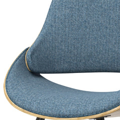 Exhibition - Bentwood Dining Chair with Wood Back - Denim Blue / Light Brown
