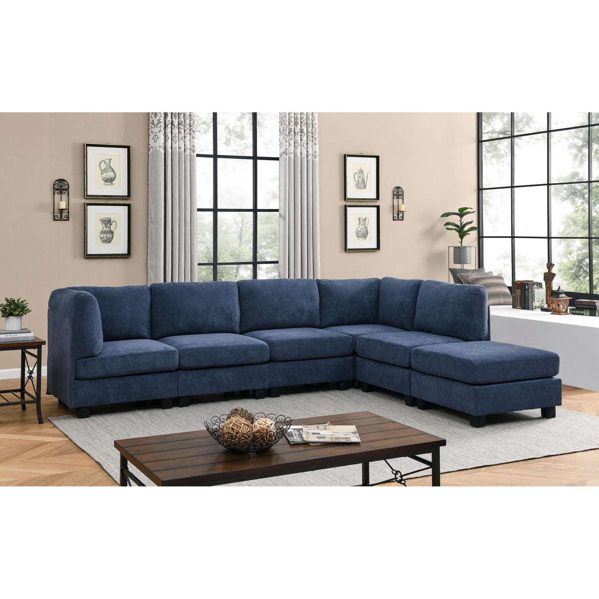 Polyester Upholstered Modular Sectional